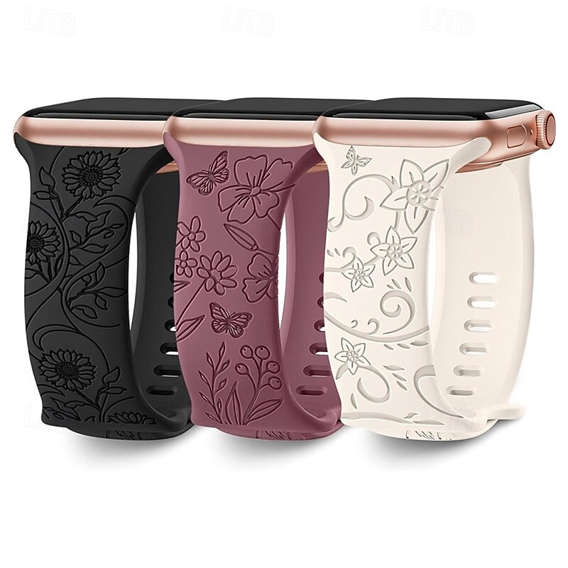 Compatible with Apple Watch band 38mm 40mm 41mm 42mm 44mm 45mm 49mm Adjustable Silicone Strap Replacement Wristband for iwatch Ultra 2 Series 9 8 7 SE 6 5 4 3 2 12