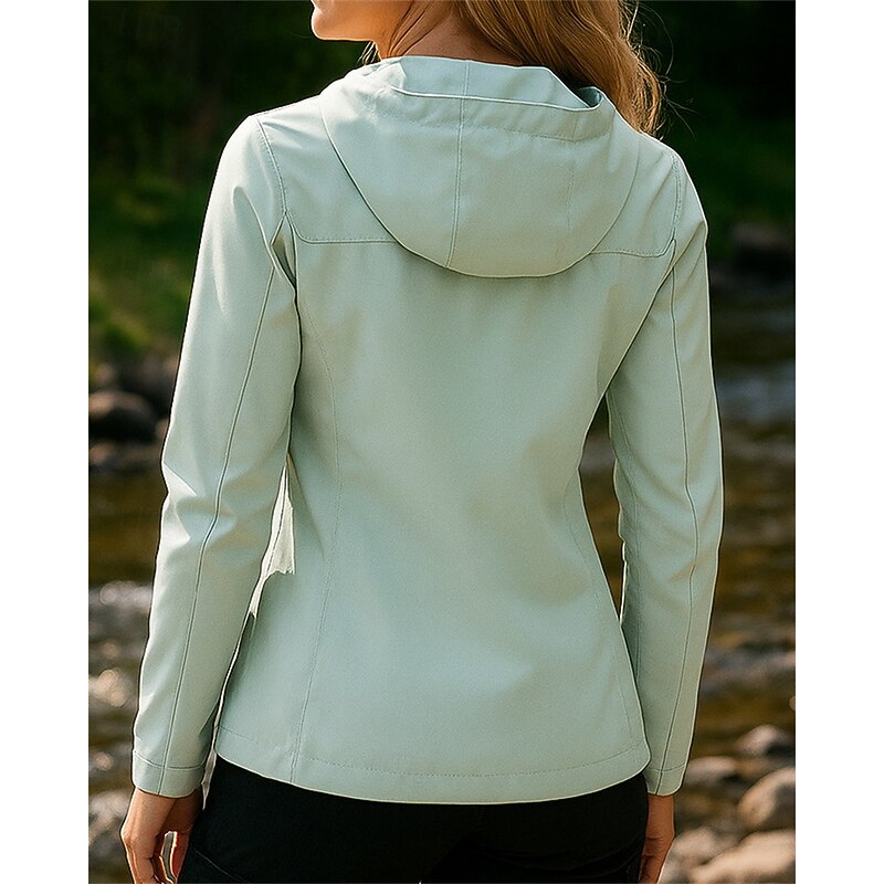 Women's Windbreaker Softshell Jacket Hiking Jacket Outdoor Waterproof Windproof Quick Dry Lightweight Hiking Outfits Hiking Clothes Spring Autumn / Fall Jacket Tennis Golf Running Camo Green2