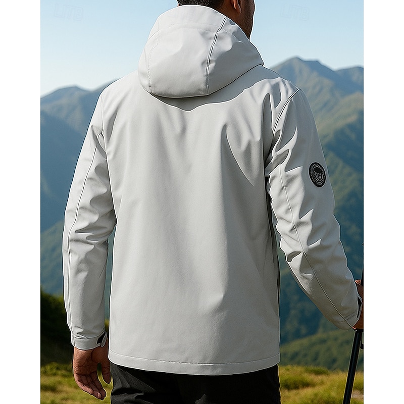 Men's Windbreaker Softshell Jacket Hiking Jacket Outdoor Waterproof Windproof Hiking Outfits Hiking Clothes Spring Autumn / Fall Top Camping / Hiking / Caving Running Solid Color Black Yellow Pink2