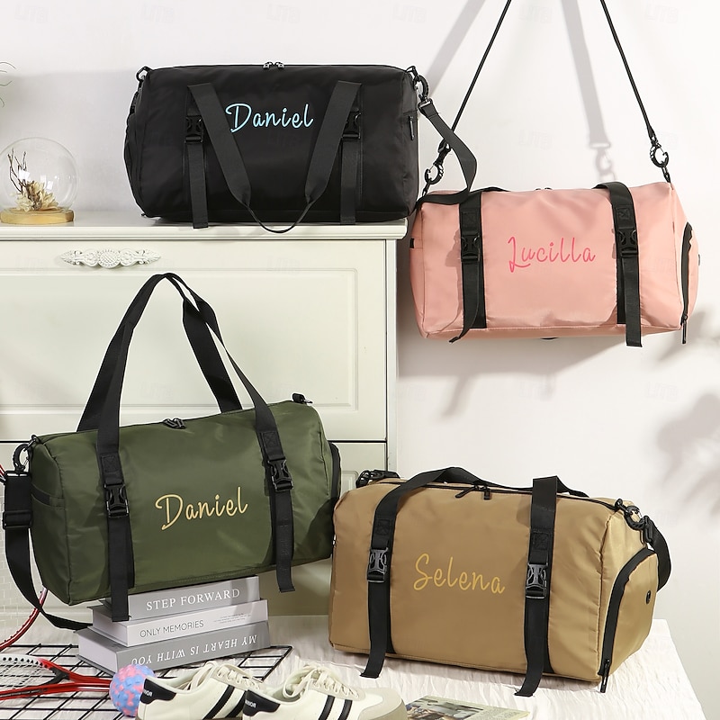 Personalized Name Travel Duffle Bag Custom Gift, Multi-Functional Shoulder and Hand Carry Bag, Large Capacity Organizer for Gym, Hiking, Business, Perfect Gift for Family and Friends