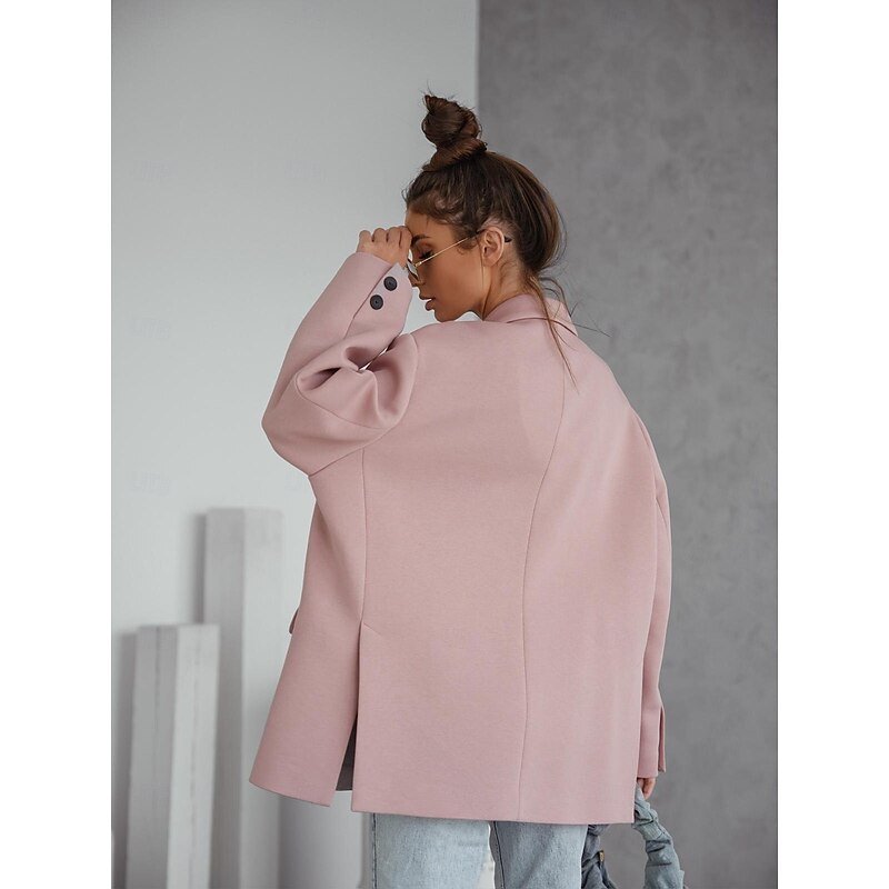 Women's Blazer Formal Patchwork Solid Color Casual / Daily Elegant Regular Fit Outerwear Long Sleeve Fall Maroon S4