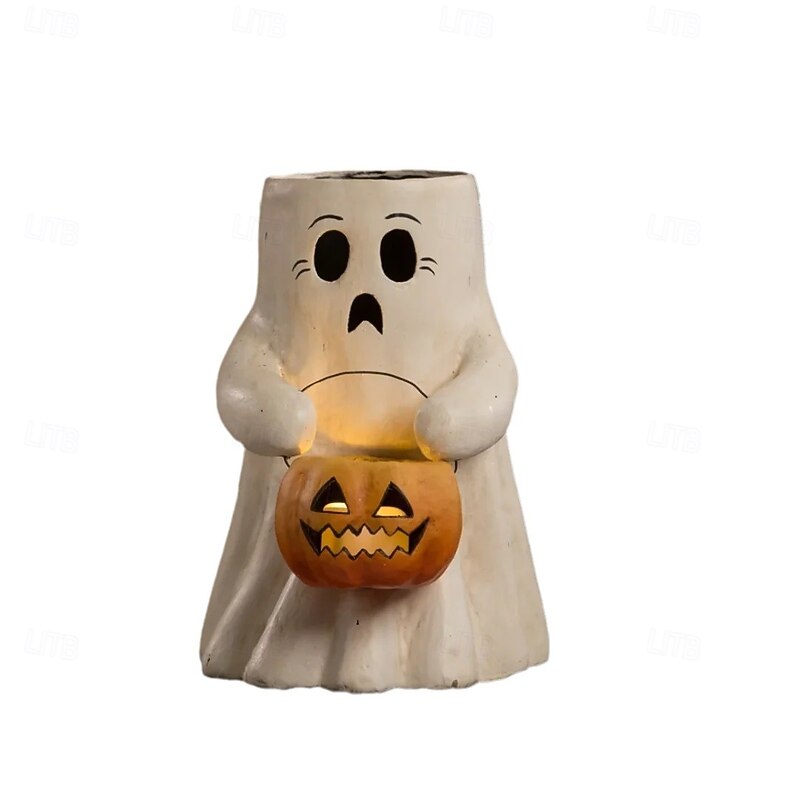 1 Pc Halloween Ghost Pumpkin Lantern Ornament Small Night Light Bedhead Restaurant Party Atmosphere Decorative Light3
