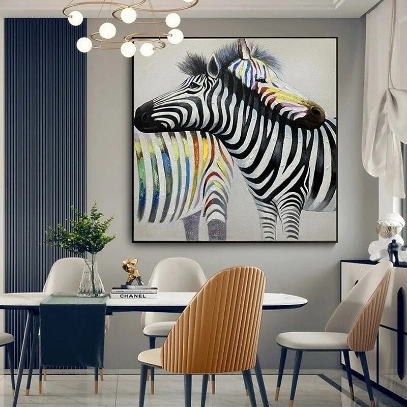 Handmade Oil Painting Canvas Wall Art Decoration Modern Animal Zebra for Home Decor Stretched Frame Hanging Painting/Rolled Frameless Unstretched Painting2