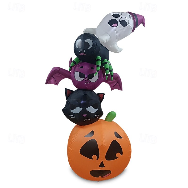 Halloween Inflatable Ghost with Bat and Pumpkin 6FT4