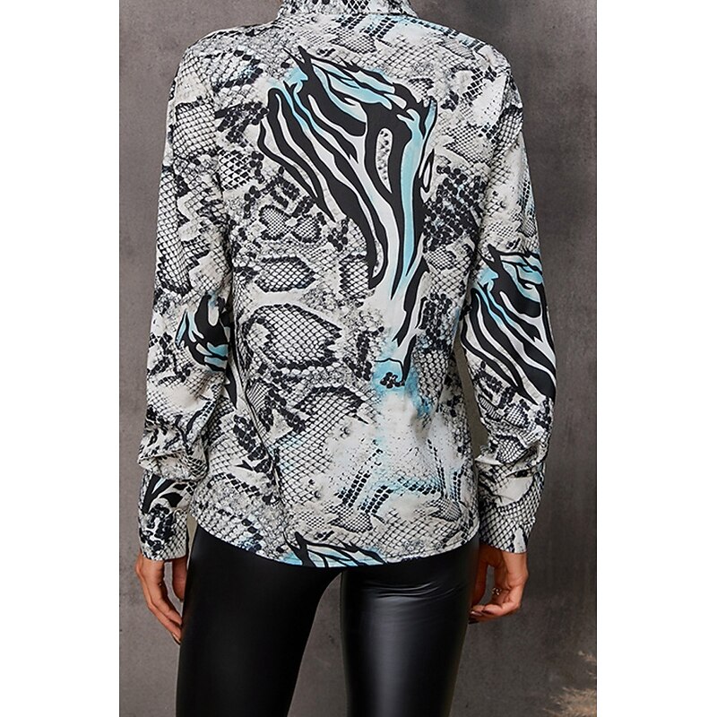 Women's Shirt Floral Daily Stylish Basic Long Sleeve Shirt Collar Regular Tops Work Daily Holiday Buttons Print Black Red Gray Spring Fall4