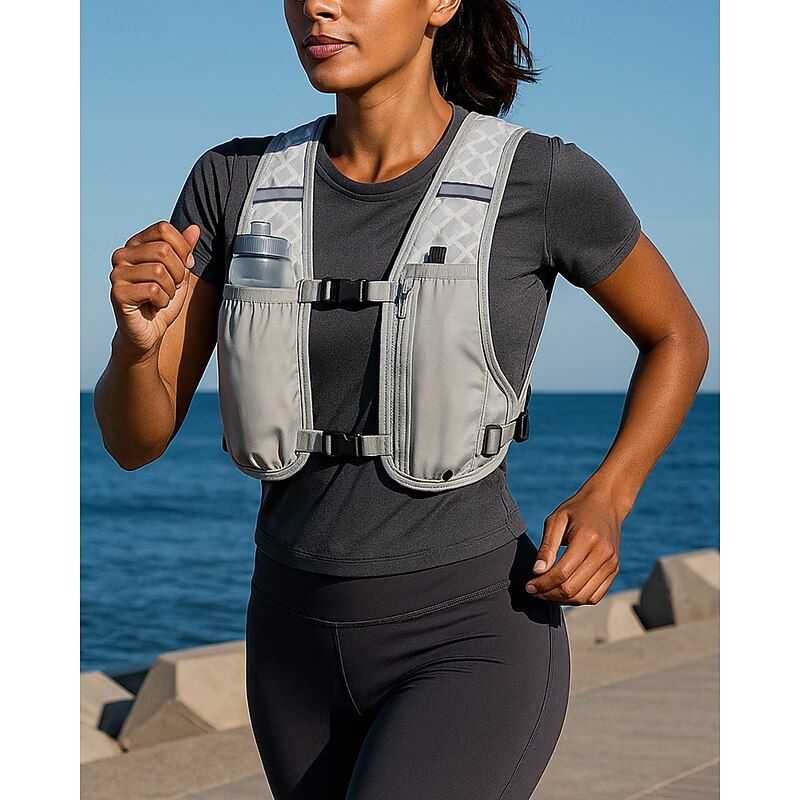 Running Vest Hydration Vest Backpack Reflective Waterproof Lightweight Nylon with a 550ML Kettle for Marathon Hiking Trail Race