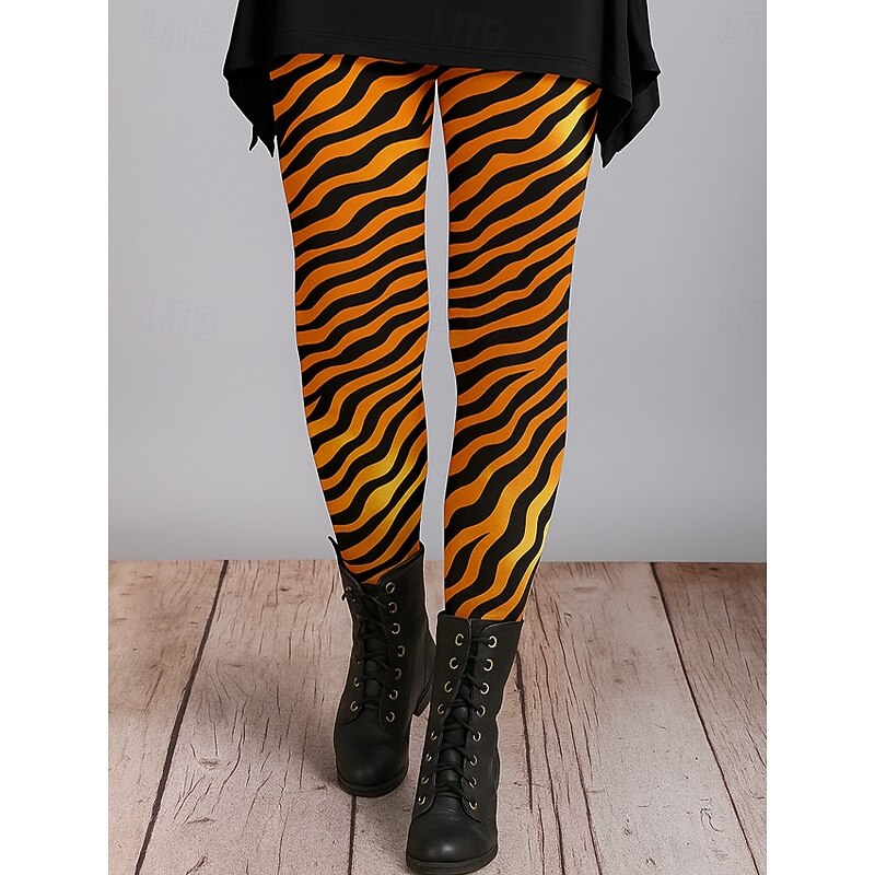 Women's Leggings Vacation Vintage Ethnic Style Ankle-Length High Waist Graphic Leopard Abstract 3D Print Quick Dry Breathability Soft Stretchy Outdoor Home Causal Blue Purple Brown Fall Regular Fit2