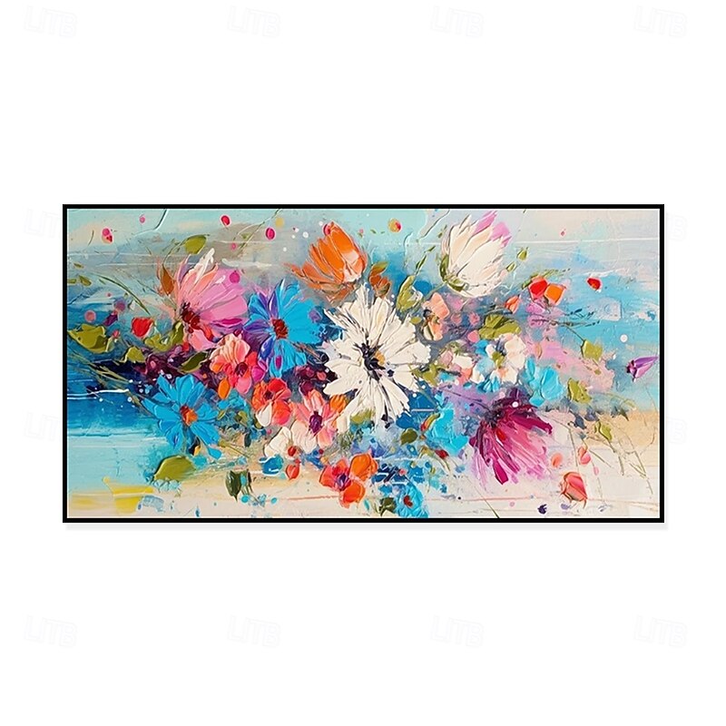 Handmade Oil Painting Canvas Wall Art Decoration Modern Thick Oil Flower for Living Room Home Decor Stretched Frame Hanging Painting/Rolled Frameless Unstretched Painting4