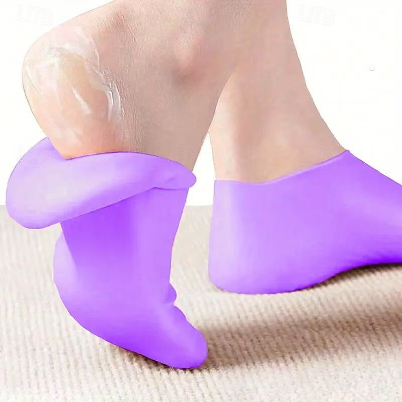 2 Pairs Moisturizing Gel Socks for Cracked Heels, Silicone Foot Care Socks for Dry Feet, Soothing Spa Socks for Heel Repair, Massage and Pedicure Tools, Great Gift Idea