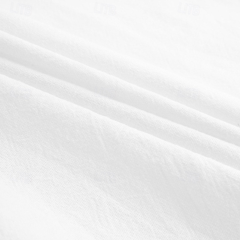 Men's Shirt Linen Shirt Summer Shirt Casual Shirt Button Up Shirt Plain Vacation Curise Black White Pink Blue Long Sleeve Band Collar Summer Spring &  Fall Clothing Apparel2