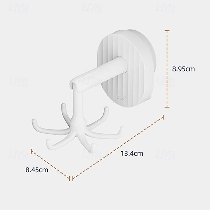 TAILI 360 Rotating Self-Adhesive Utensil Hook, Multi-Purpose Hanging Utensil Holder Vertical Flip Hooks, Rotating Folding Self Adhesive Hook for Home3