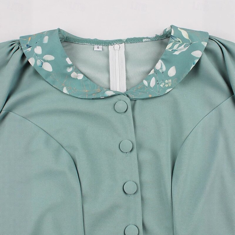 Retro Vintage 1950s Rockabilly Midi Swing Dress Flare Dress Fit and Flare Floral Fancy Dress Women's Masquerade Vacation Casual Retro Theme Party Adults Dress Spring & Summer4