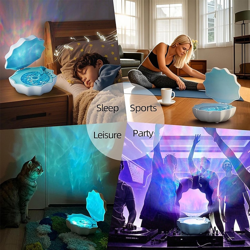 Northern Lights Projector Night light projector for bedroom Built-in Bluetooth Speaker White Noise Shell Night Light for Room Decor/Gift for Kids/Party/Music/Relaxation/Birthday4