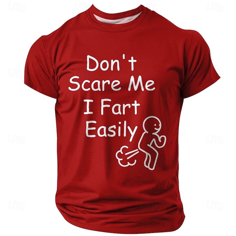 Funny Men's T-Shirt: 'Don't Scare Me I Fart Easily' Graphic Novelty Humor Short Sleeve Tee