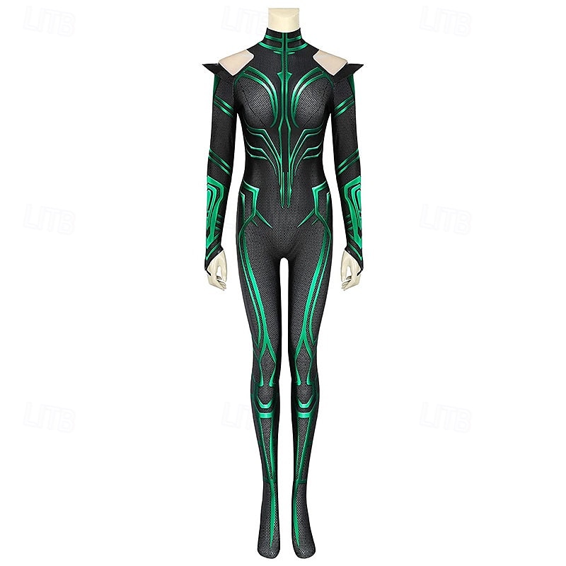 Thor: Ragnarok Hela Zentai Suits Cloak Costume Movie Cosplay Costume Movie Cosplay for Women's Adults Halloween Masquerade Performance Halloween4