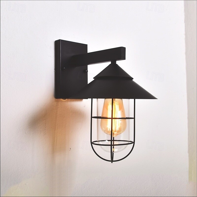 LED Wall Sconce Lighting Fixture Antique Wall Sconce Lantern External Waterproof IP65 Rustproof Aluminum Glass Lantern Wall Lamp Lantern Courtyard Garden Balcony Villa Decorative Lights 85-265V