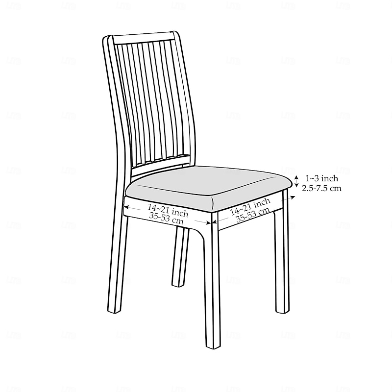 1/4/6pcs Waterproof Jacquard Chair Seat Cushion Slipcover Stretchable and Removable Seat Protector, Anti-Slip Washable Cover for Dining Chairs, Kitchen, Office, and Home Use2