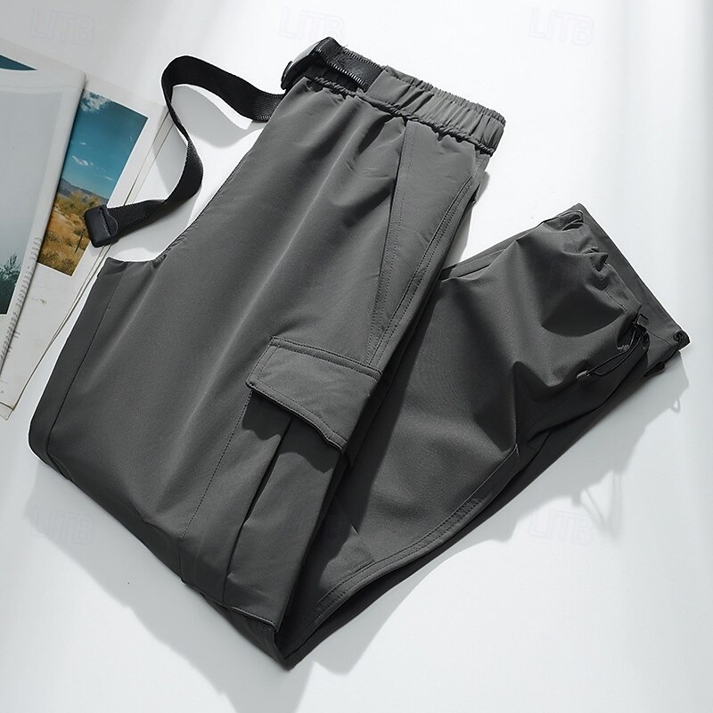 Men's Cargo Pants Hiking Pants Trousers Hiking Rain Pants Waterproof pants Winter Outdoor Regular Fit Waterproof Windproof Bottoms Pocket Dark Grey Black Camping / Hiking Running XS S M L XL2