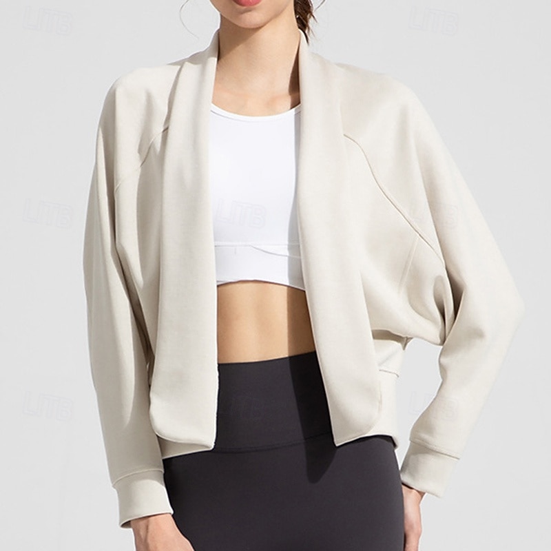 Women's Workout Cardigan Breathable Tencel Long Sleeve Sports Solid Color Top For Pilates Running Yoga Activewear4