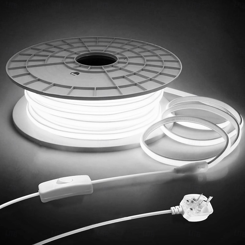 AC 220V COB LED Strip Lights Outdoor Waterproof IP65 White Super Bright 10W/M CRI 80 LED Rope Light With switch plug3