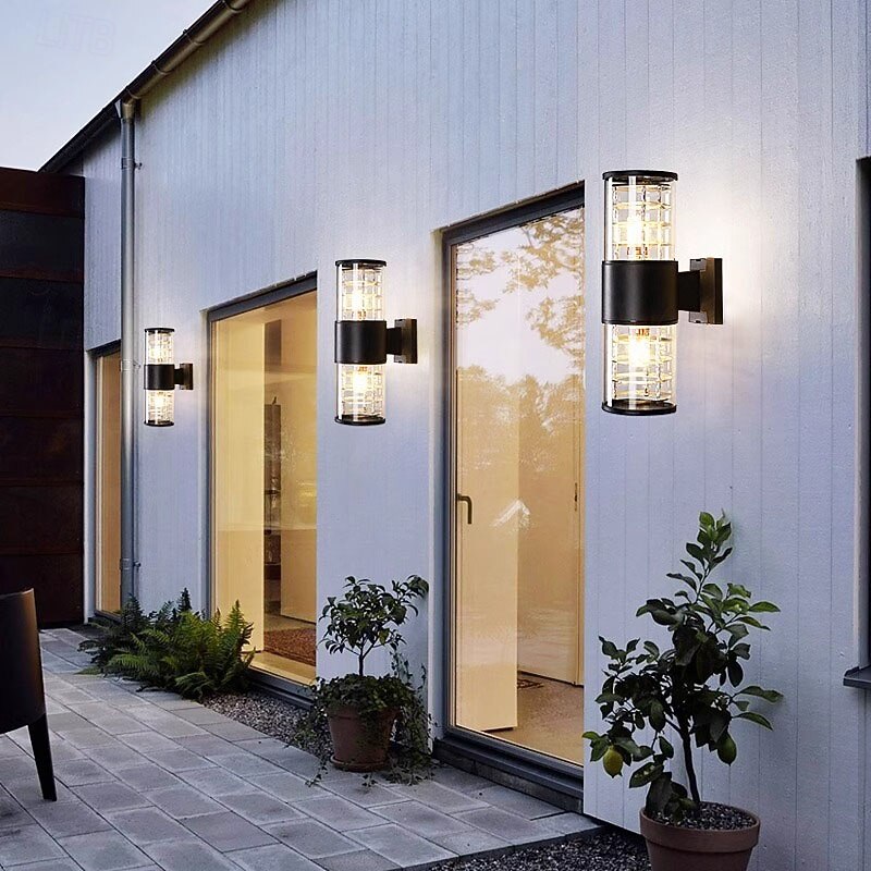 LED Wall Sconce Lighting Fixture Antique Wall Sconce Lantern External Waterproof IP65 Rustproof Aluminum Glass Lantern Wall Lamp Lantern Courtyard Garden Balcony Villa Decorative Lights 110-240V