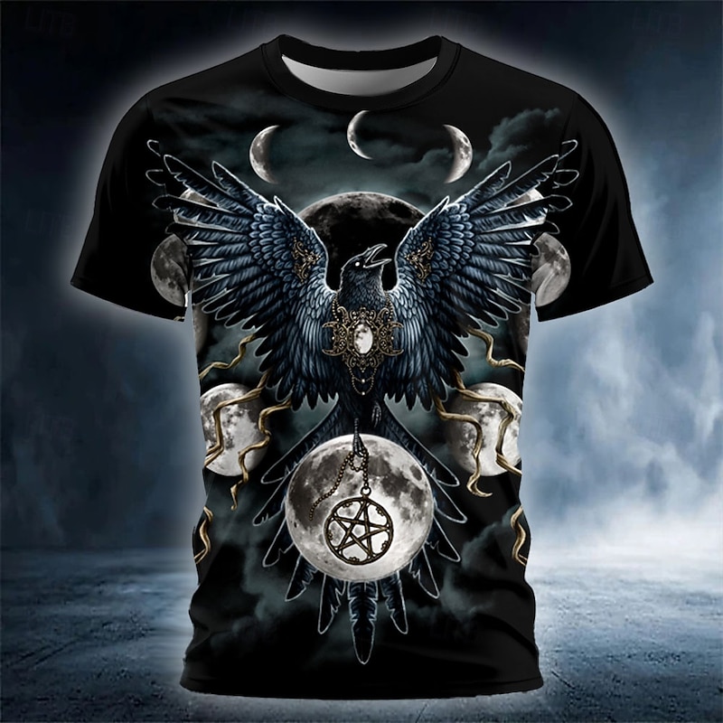 Halloween Sarah Richter Men's Angel & Devil T Shirt Short Sleeve T shirt 3D Print Crew Neck Crewneck Shirt Exaggerated Designer Artistic Street Casual Daily Black 1 Red Black 2 Summer Spring Clothing2
