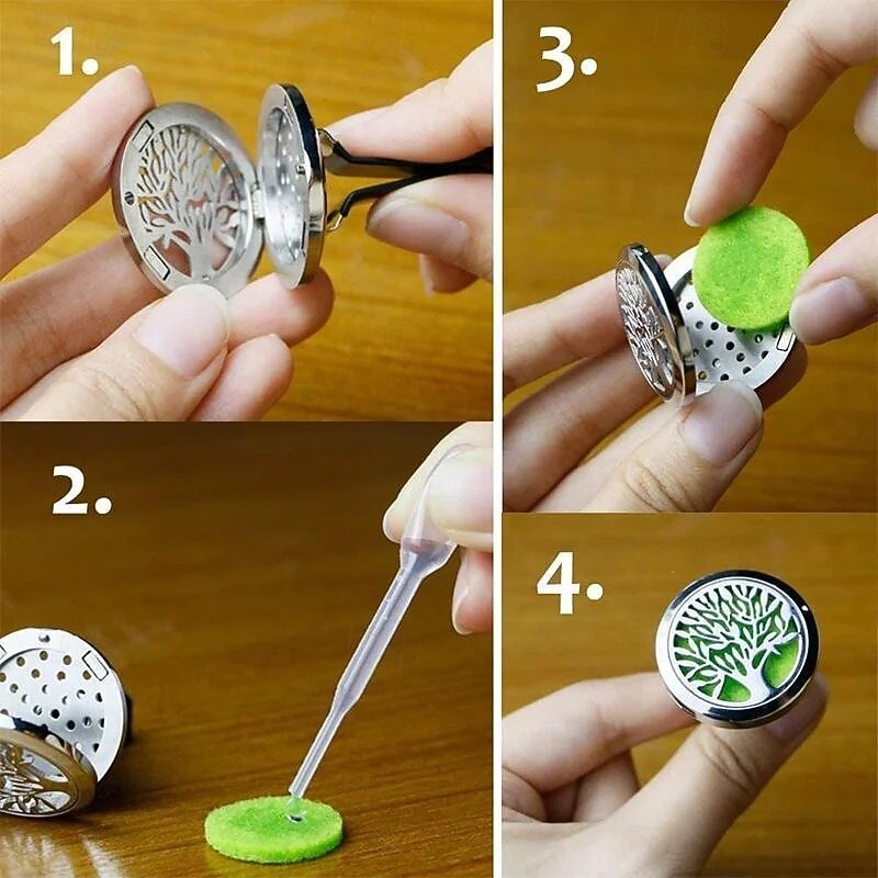 1 Set Car Air Freshener Stainless Steel Essential Oil Diffuser Clip Car Interior Decoration Vent Clip Aromatherapy Perfume Ornament Fragrance Accessory for Vehicle3