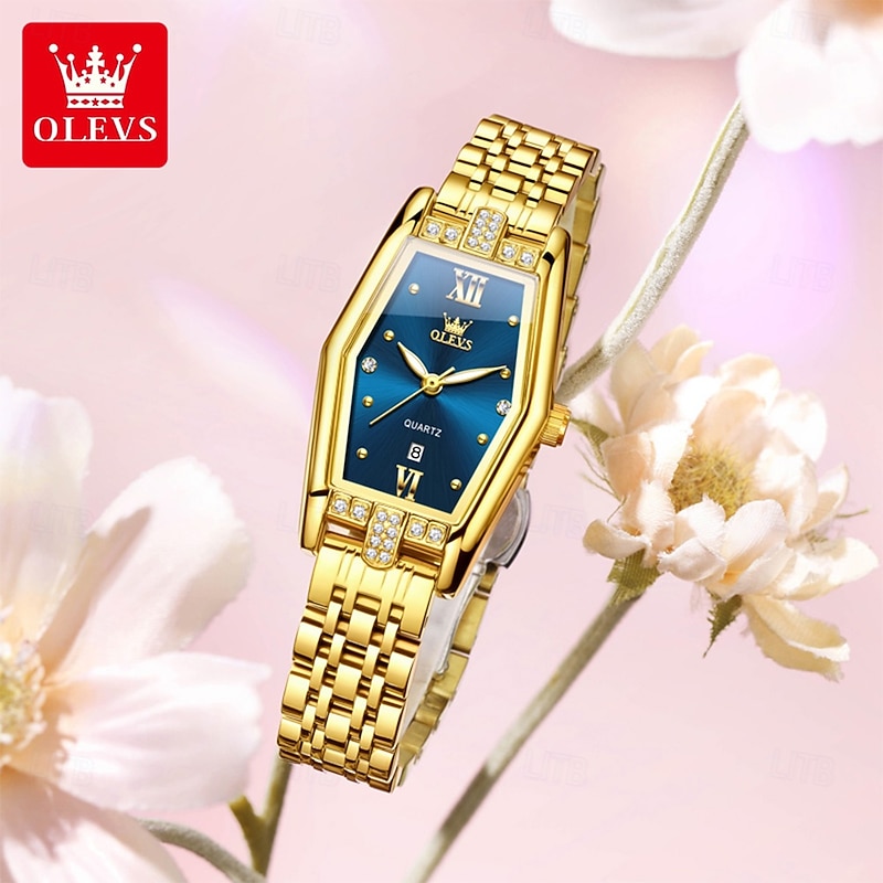 OLEVS Women Quartz Watch Wrist Watch Luxury Fashion Rhinestone Business Luminous Calendar Date Waterproof Stainless Steel Strap Watch4