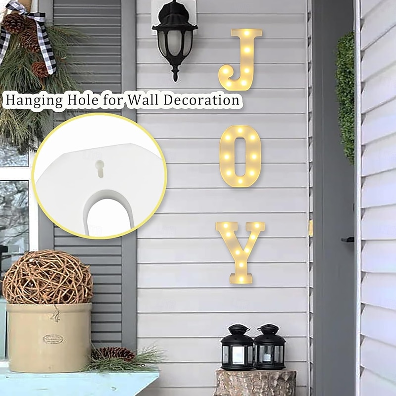 Christmas Decorations Indoor Home Decor - 3 LED 8.5 Inches Marquee Light Up Joy Letters Lights Sign Battery Operated Christmas Signs for Mantel Home Bar Party Bedroom Wall Fireplace Xmas Decor3