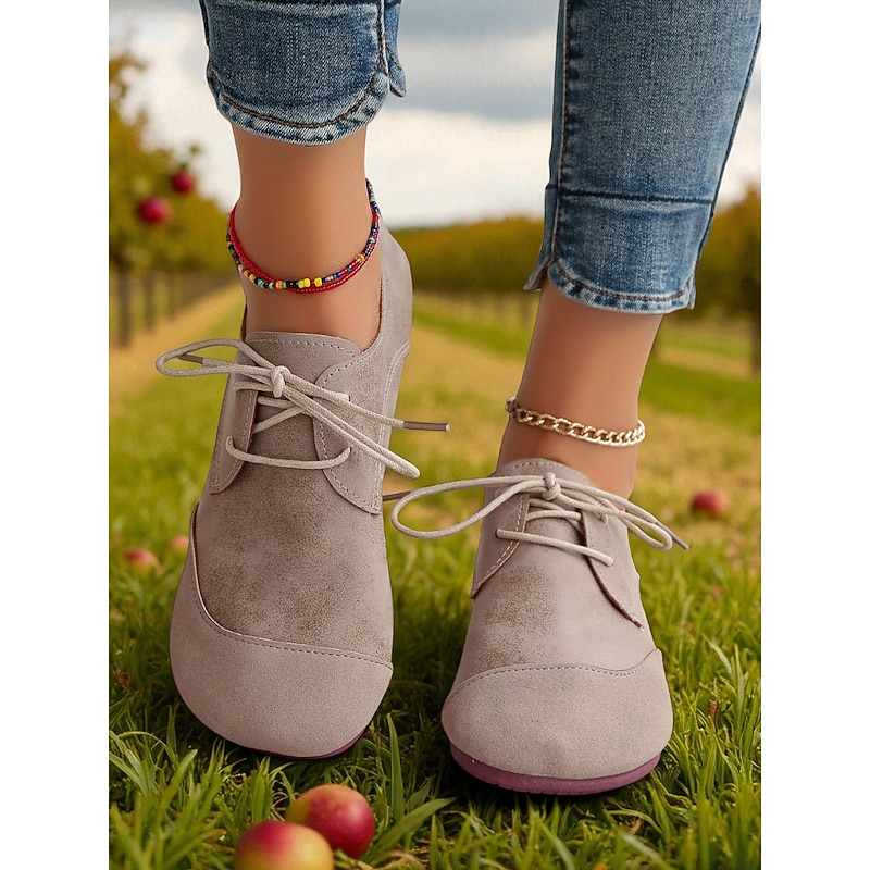 Women's Soft Wide Toe Flat Shoes, Comfortable Casual Style, Ideal for Everyday Wear, Walking and Outdoor Activities in Fall