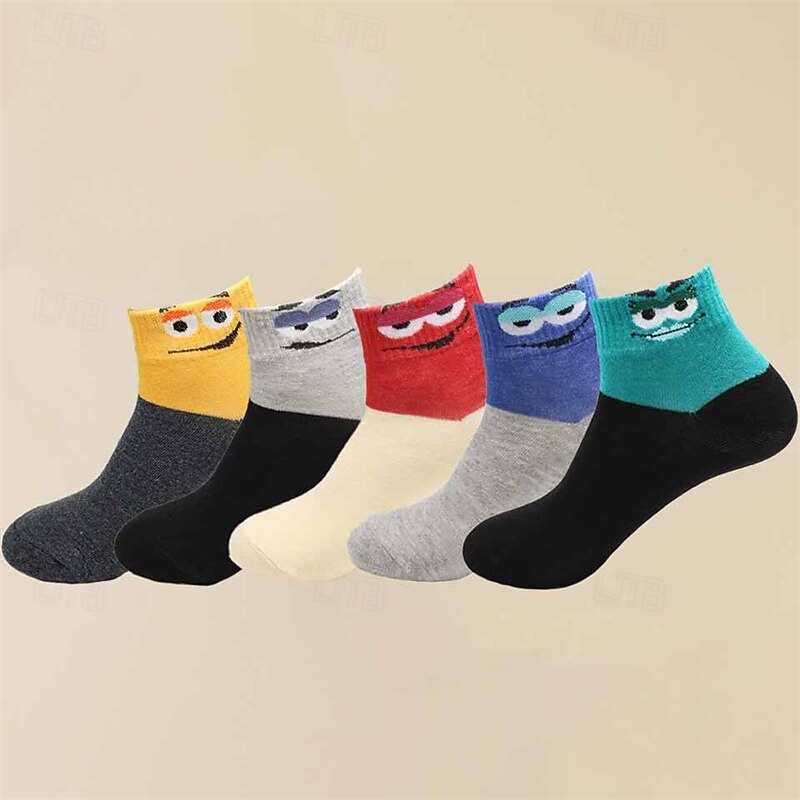 Men's 10 Pairs Multi Packs Socks Running Socks Casual Socks Rainbow Color Cartoon Vacation Sports & Outdoor Daily Basic Medium Spring Fall Fashion Casual2