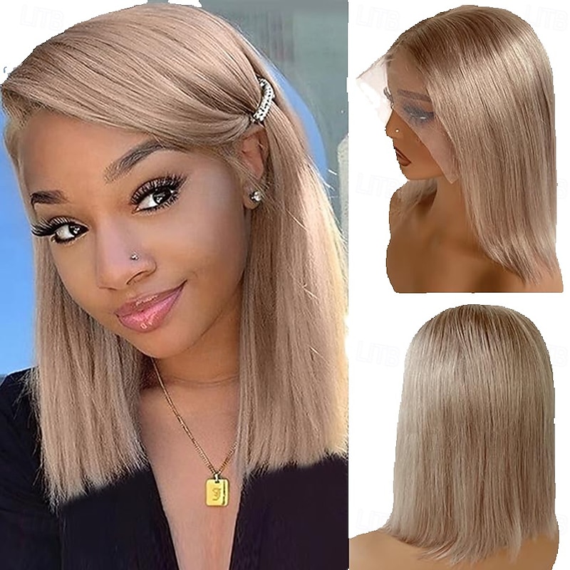 Human Hair 13x6 Lace Front 13x4 Lace Front Wig Free Part Brazilian Hair Straight Light Brown Multi-color Wig 130% 150% 180% Density with Baby Hair Highlighted / Balayage Hair 100% Virgin Glueless2