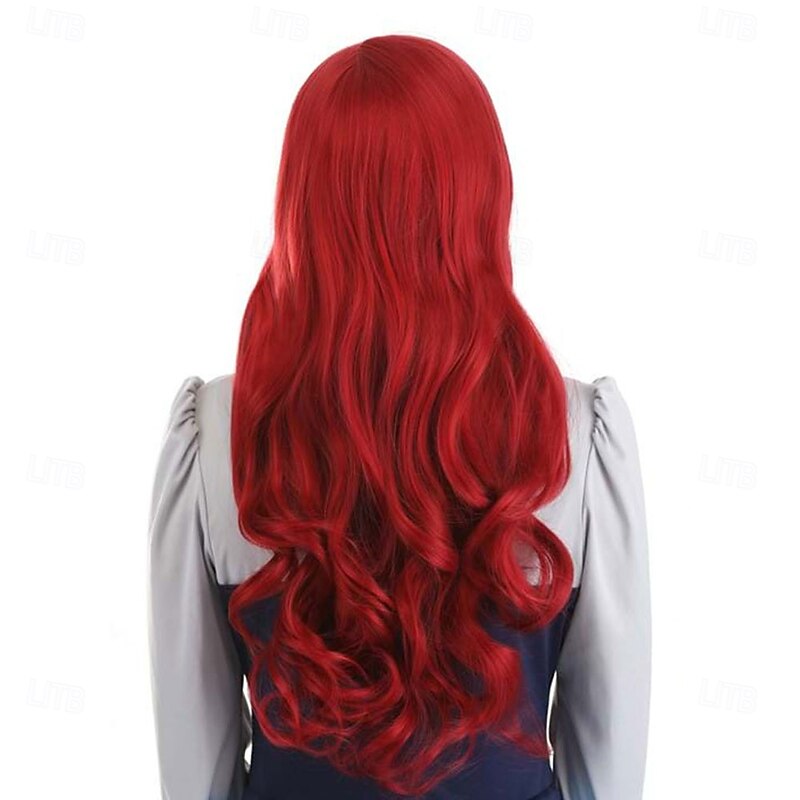 The Little Mermaid Ariel Wig for Women – Long Red Synthetic Hair, Perfect for Halloween, Cosplay & Princess Costumes2