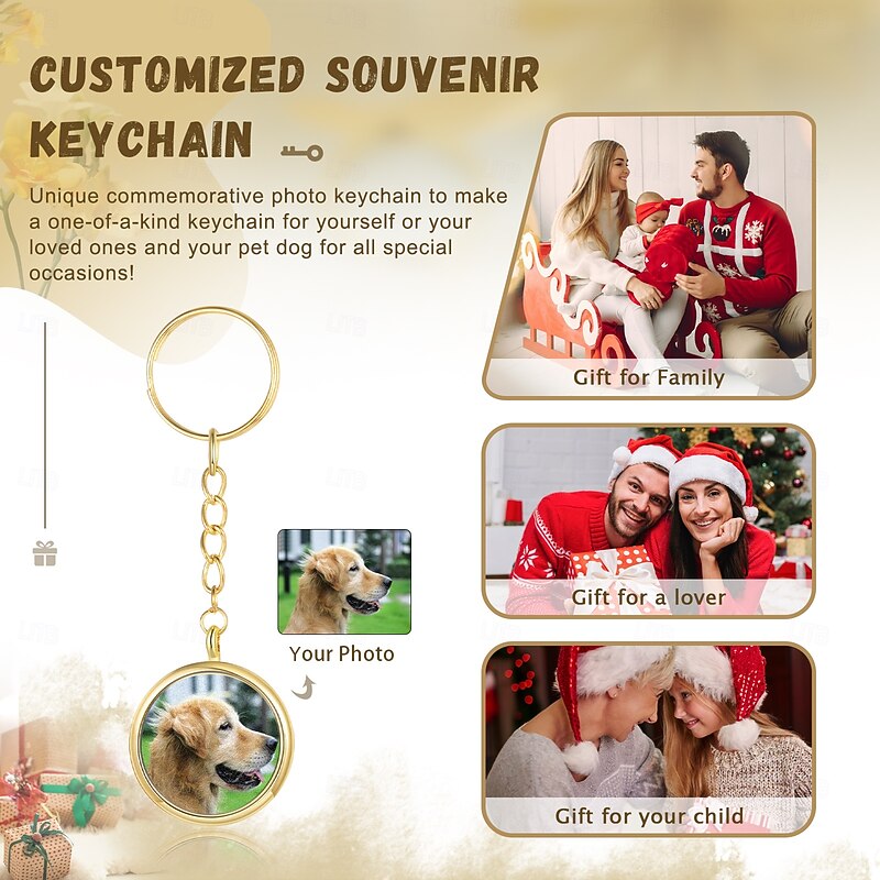 Personalized Pet Photo Memorial Keychain Custom Gift Photo Engraving, Cherished Moments of Pets, Family, Lovers, and Life Memories3