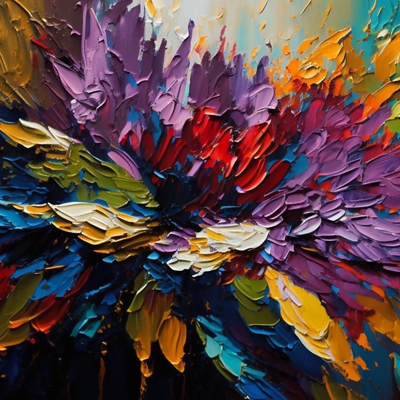 Handmade Oil Painting Canvas Wall Art Decoration Abstract Thick Oil Knife for Home Decor Rolled Frameless Unstretched Painting4