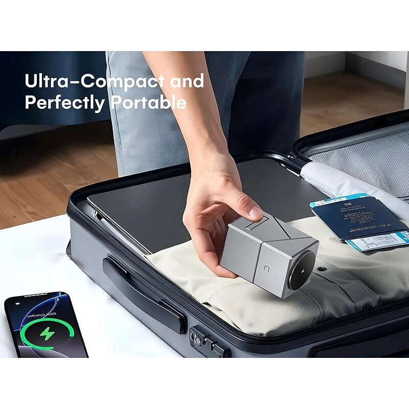 3-in-1 Wireless Charging Station for iPhone, Fast Wireless Charging Station Compatible with Mag-Safe Charger,Magnetic Foldable Travel Charger Stand Nightstand for iPhone ,Apple Watch, AirPods2