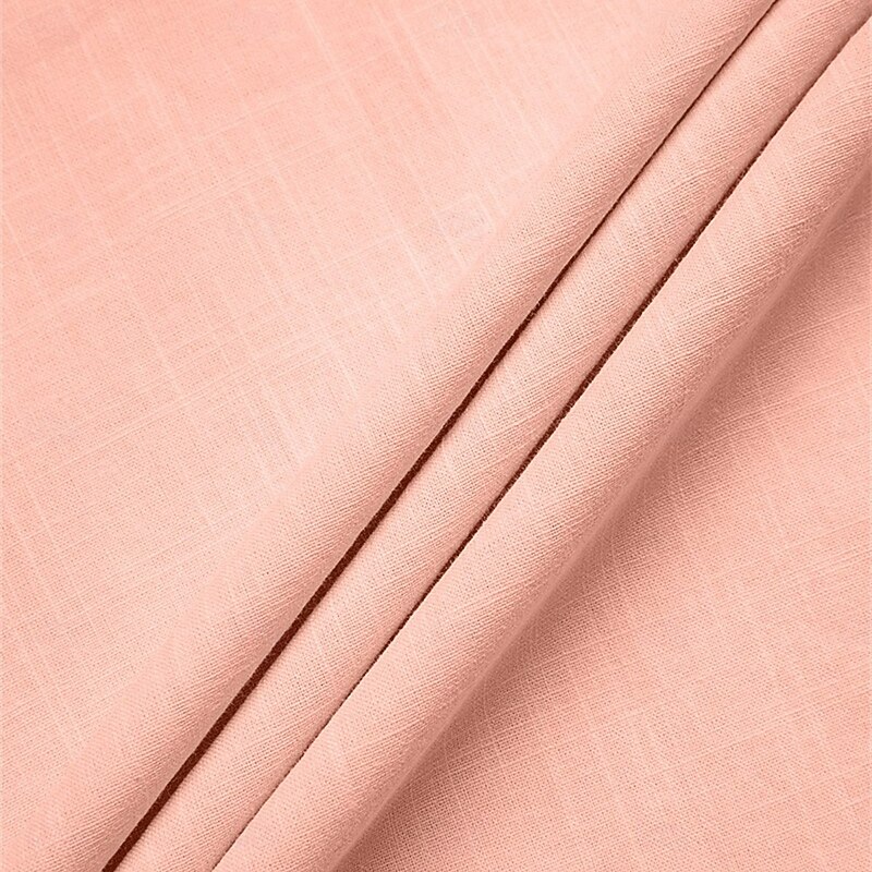 Men's Shirt Linen Shirt Band Collar Shirt Popover Shirt Summer Shirt Beach Wear Plain Vacation Streetwear Black White Pink Navy Blue Short Sleeve Henley Summer Clothing Apparel3