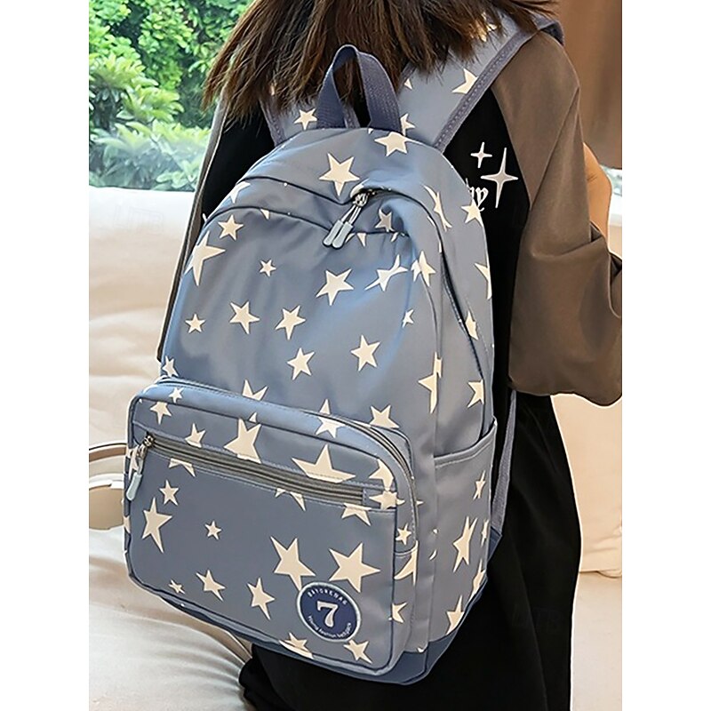 Kids' and Teens' Star Print School Backpack – Lightweight Daypack for Girls and Boys Back to School