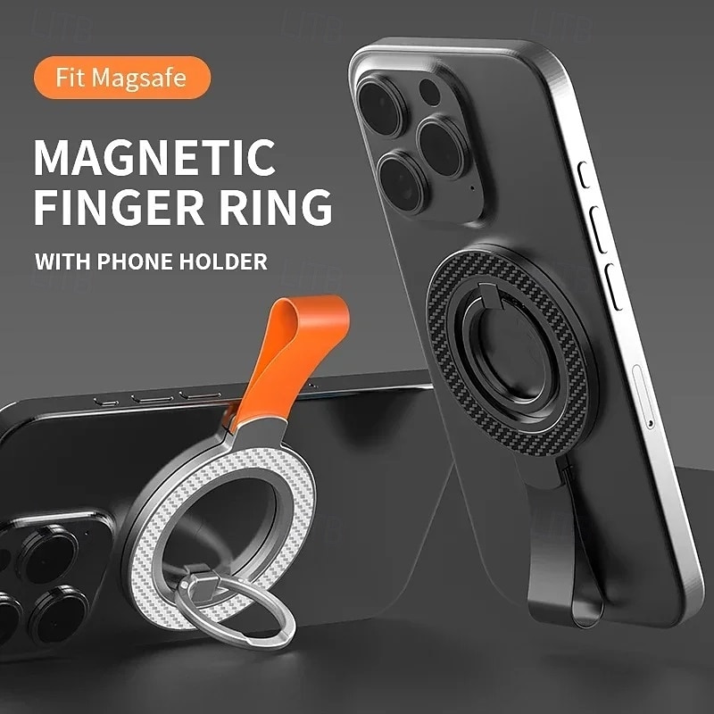 Magnetic Cell Phone Ring Holder Compatible with iPhone 15 13 14 15 Series MagSafe Removable Cell Phone Grip Kickstand