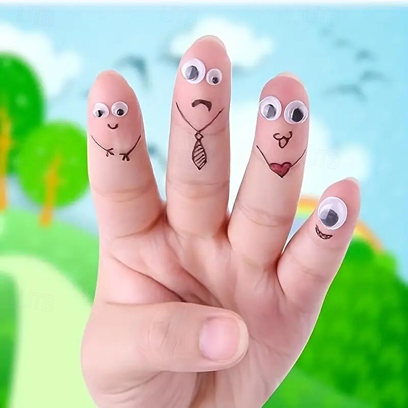 700pcs Mixed Size Self-Adhesive Wiggle Eyes, 4mm-12mm Sticky Googly Eyes for DIY Crafts, Scrapbooking, and Art Projects4