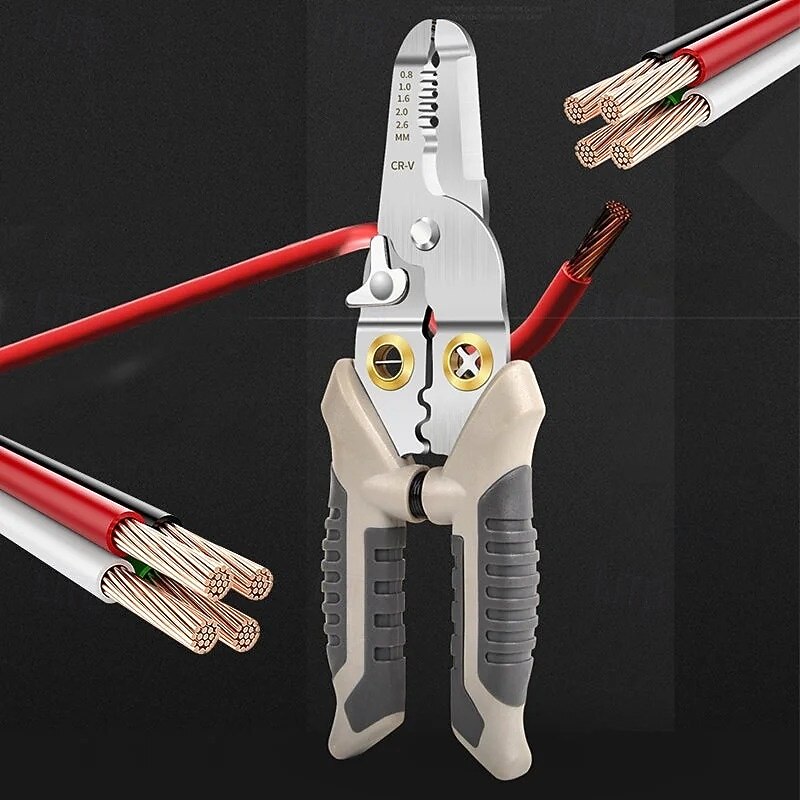 6 in 1 Multifunctional Wire Stripper Industrial Grade Electrical Tool 7 Inch Professional Pliers for Cutting Stripping Crimping Bending Wire and Cable3