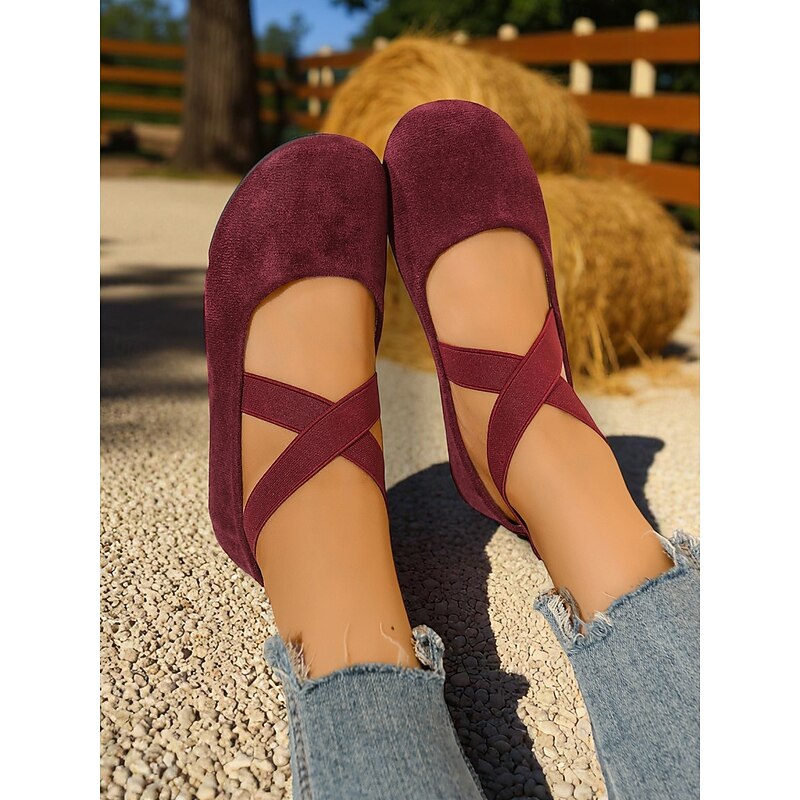 Women's Wide Toe Crisscross Strap Flats – Comfortable Casual Shoes for Daily Wear, Garden Picnics and Farmhouse Weekends3