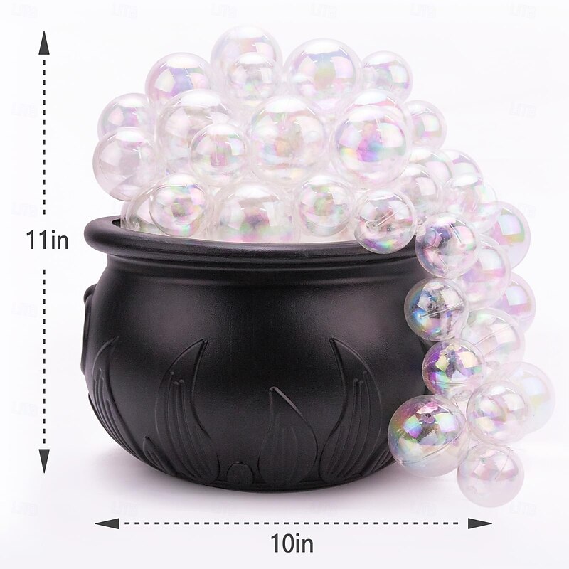 Halloween Decorations Indoor - DIY Bubbling Cauldron Set - Black Plastic Bowl Party Decoration - Spooky Vintage Decor for Home Kitchen Room Party Table3