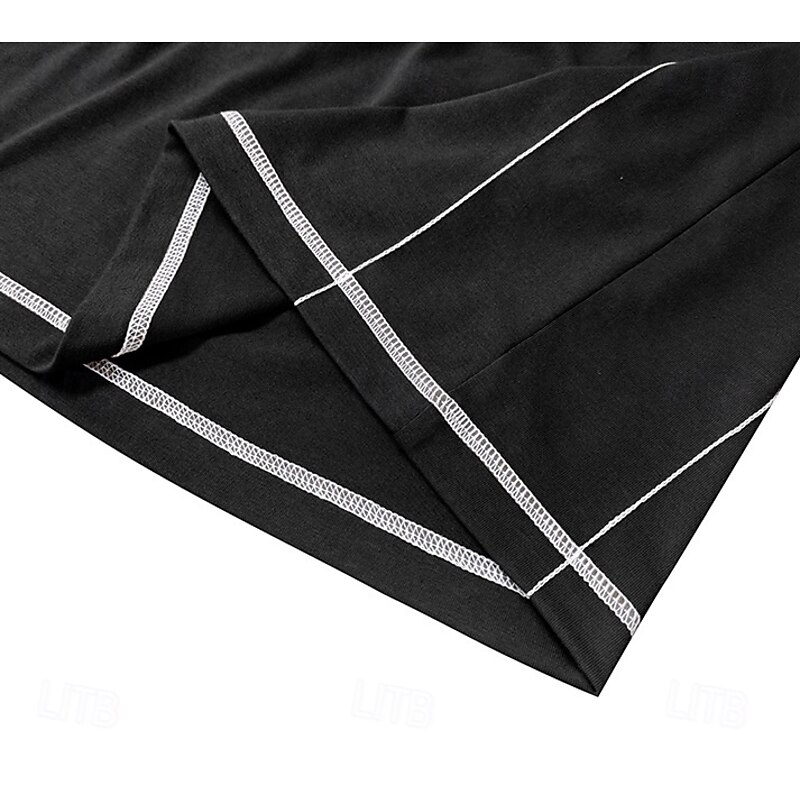 Men's T Shirt Henley Shirt Henley Top Long Sleeve Solid Color Vintage Casual Contrast Stitching Henley Outdoor Causal Casual Spring Fall Spring &  Fall Black White Gray Henley T-Shirt4