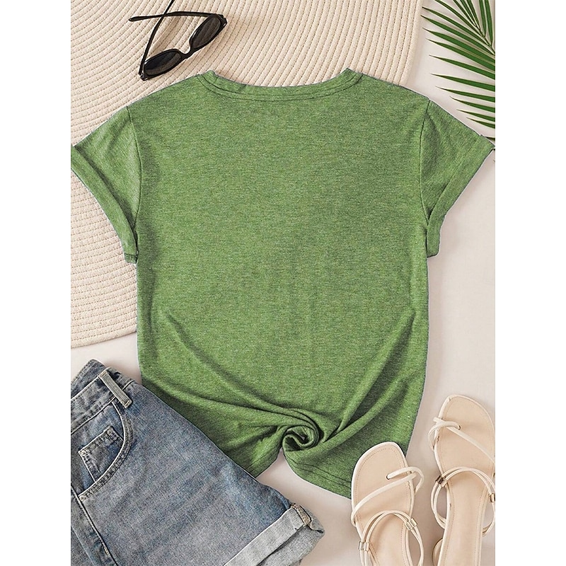 Halloween Women's T shirt Witch Graphic Vintage Casual Short Sleeve Crew Neck Regular Tops Daily Weekend Print Blue Purple Orange Green Summer Spring2