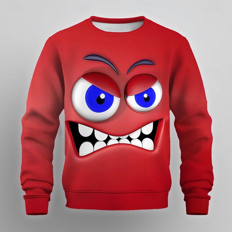 Men's Cartoon 3D Sweatshirt Sweatshirt Long Sleeve Sweatshirt Crew Neck Casual Punk & Gothic 3D Print Party Streetwear All Seasons2