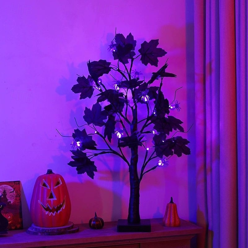 LED Halloween Eyeball Tree Lights Ghost Pumpkin Ghost Festival Tree Lights USB/Battery Powered Halloween Party Home Room Scene Decoration Lights4