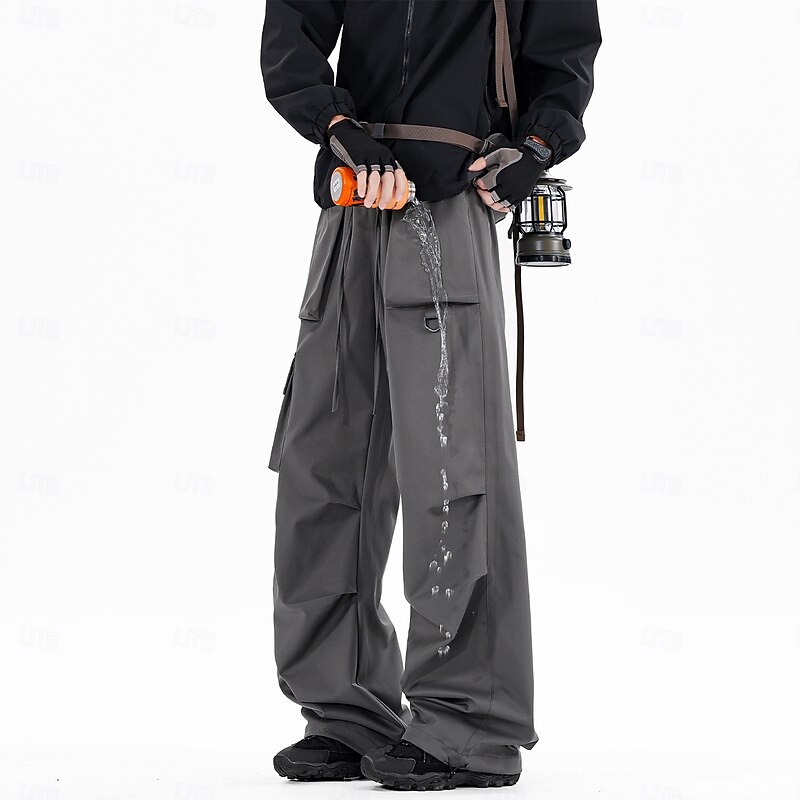 Men's Cargo Pants Trousers Baggy Pants Casual Pants Pocket Straight Leg Plain Soft Sports Full Length Sports Outdoor Daily Weekend Basic Classic Loose Fit Black 1# Light Grey3