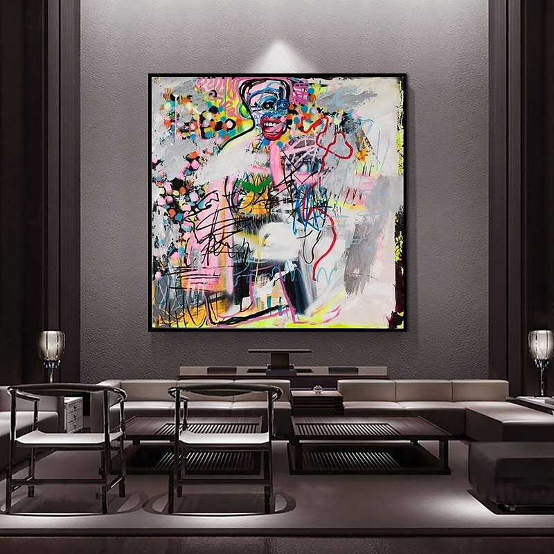 Handmade Oil Paintings Canvas Wall Art Decoration Modern Abstract Character graffiti Street Art for Living Room Home Decor Rolled Frameless Unstretched Painting3