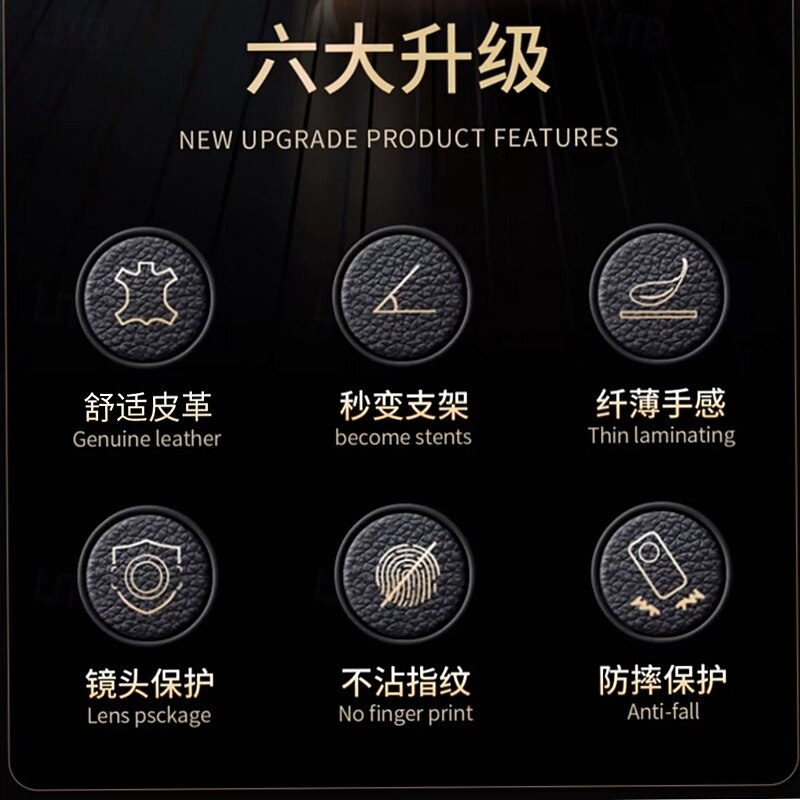 Phone Case For iPhone 16 15 14 Pro Max Plus 16e 13 Pro Max Back Cover with Stand Holder Magnetic Shockproof Retro TPU PU Leather4